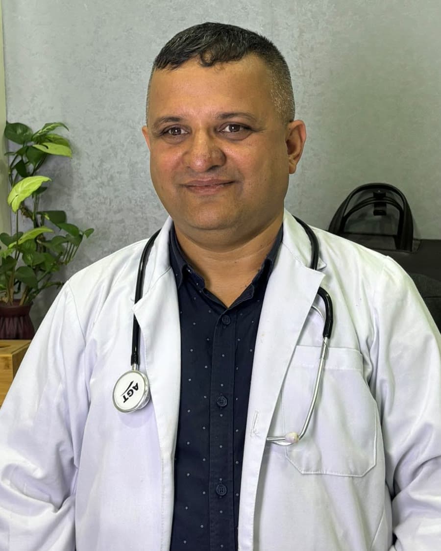 Dr. Santosh Kumar Bashyal in his consultation room